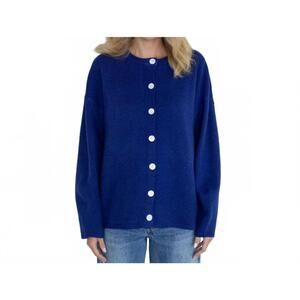 NEW THINGS BETWEEN women's juniper cardigan in royal blue